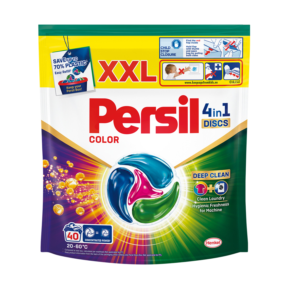 Диски для прання Persil Color 4 in 1 Discs Deep Clean, 40 циклів прання, 40 шт